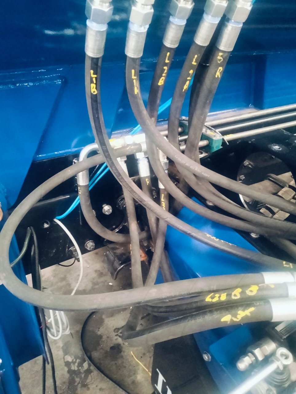 Hydraulic Hoses Close-up